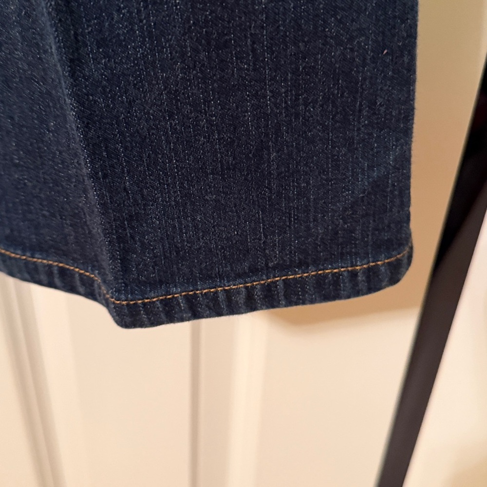 Michael Kors Dark Indigo Straight Leg Jeans Blue Striped Waistband size 8 - Picture 9 of 12